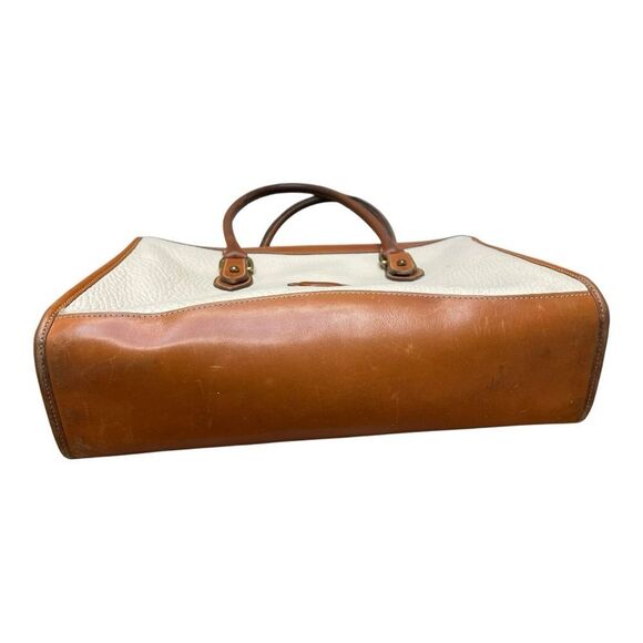 Vintage Dooney & Bourke Gladstone Satchel Elegant Tan Cream Bag All Weather - Picture 14 of 14
